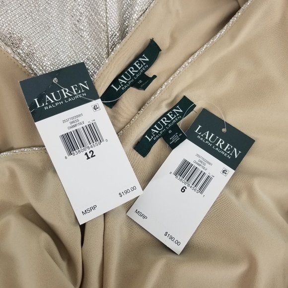 Ralph Lauren Flutter Sleeve Evening Dress 6 & 12 - Picture 13 of 13